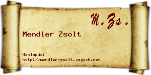 Mendler Zsolt névjegykártya
